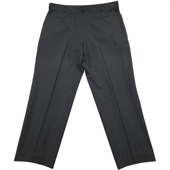 LL Bean Classic Fit 100% Wool Dress Pants Charcoal Gray Mens 38W 29L 38x29 - Picture 2 of 9